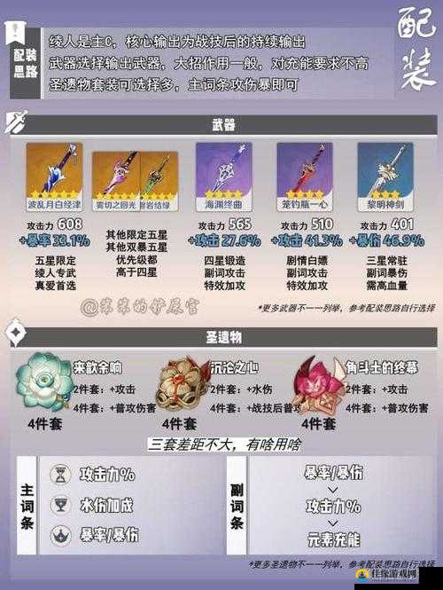 原神神里绫人圣遗物推荐！这套装太绝了，输出直接翻倍